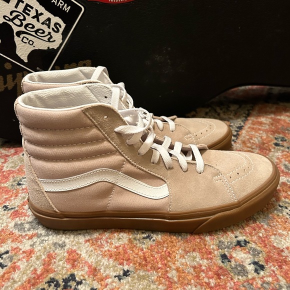 Vans Sk8 Hi Shoes Tan w gum soles-size 10 - Picture 2 of 7